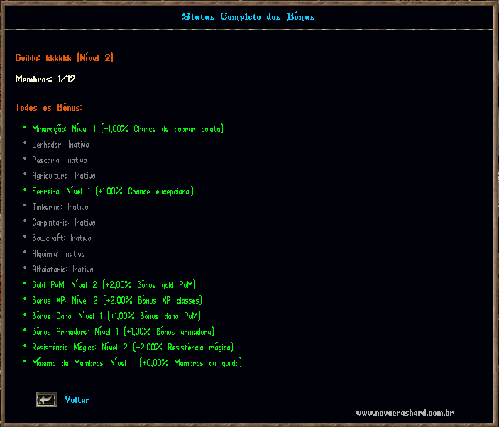 Sistema de Bônus de Guilda